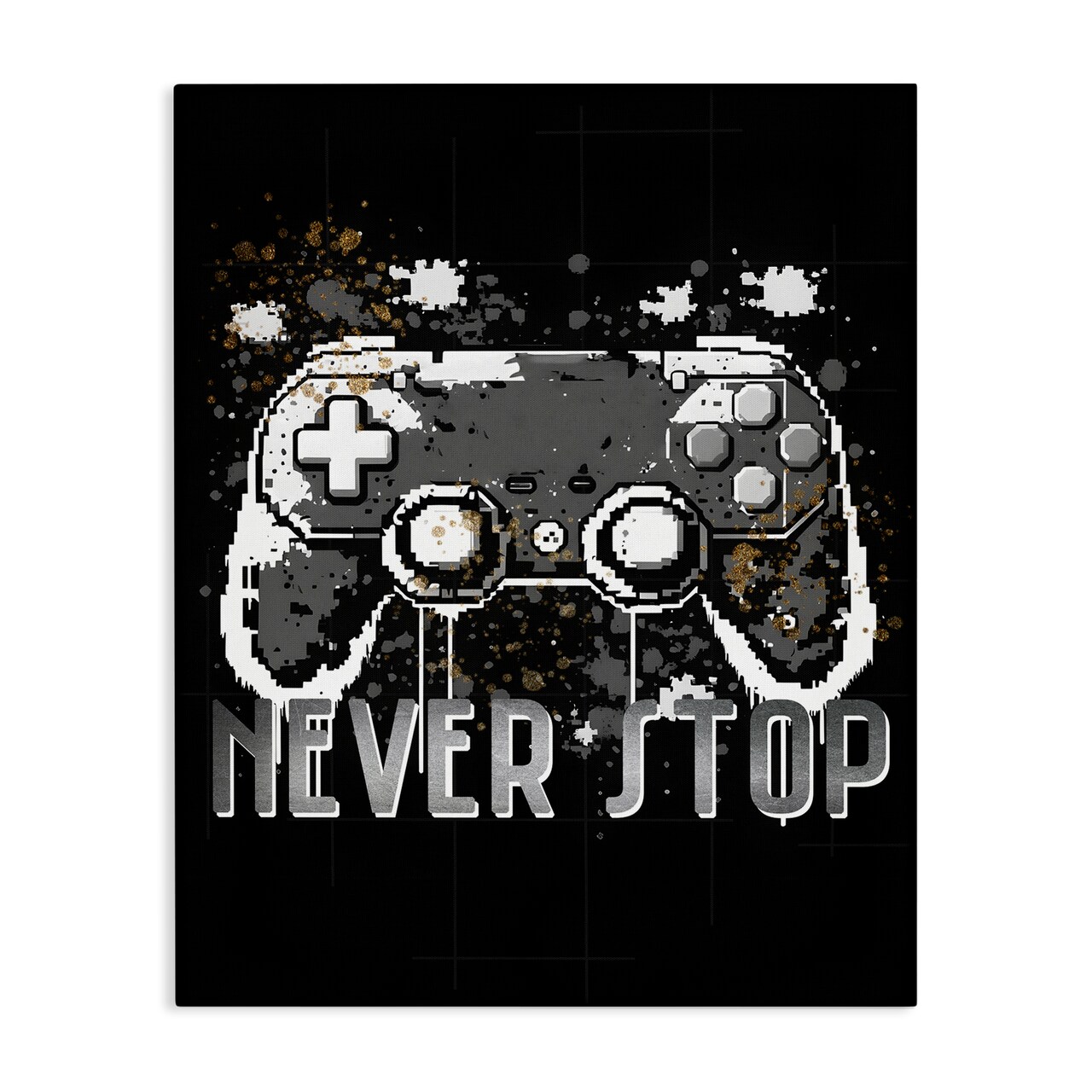 Stupell Industries Never Stop Game Controller Canvas Wall Art Design by Kim Allen